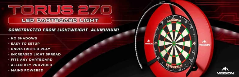 Mission Torus 270 Light - Beleuchtung für Sisal Dartboard - Silver