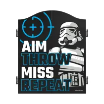 Mission Dartboard Cabinet Original StormTrooper - C2 - Black Base - Storm Trooper - Aim Throw Miss Repeat