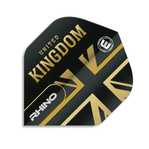 Winmau Flights Rhino Black & Gold Flag - United Kingdom W6905.204