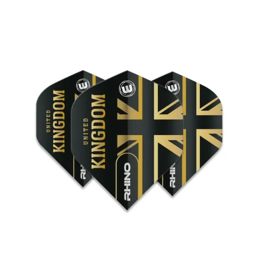 Winmau Flights Rhino Black & Gold Flag - United Kingdom W6905.204
