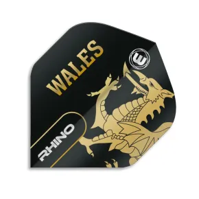 Winmau Flights Rhino Black & Gold Flag - Wales W6905.201
