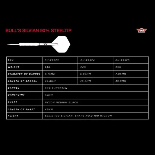 Bull's NL Steel Dart Silvian - 24g