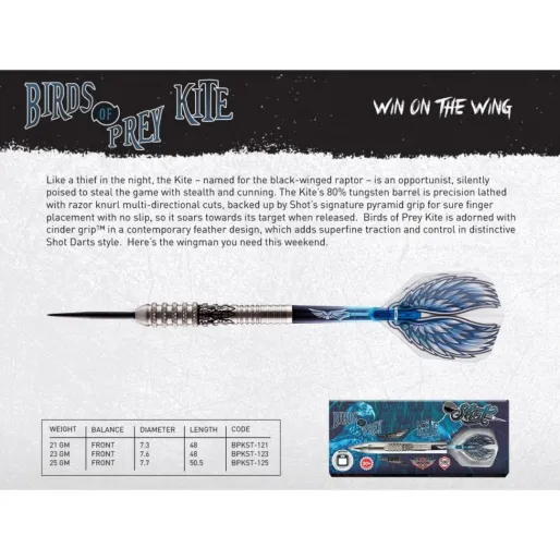Shot Steel Darts Birds of Prey - Kite - 21g