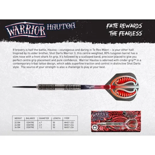 Shot Steel Darts Warrior Hautoa - 26g