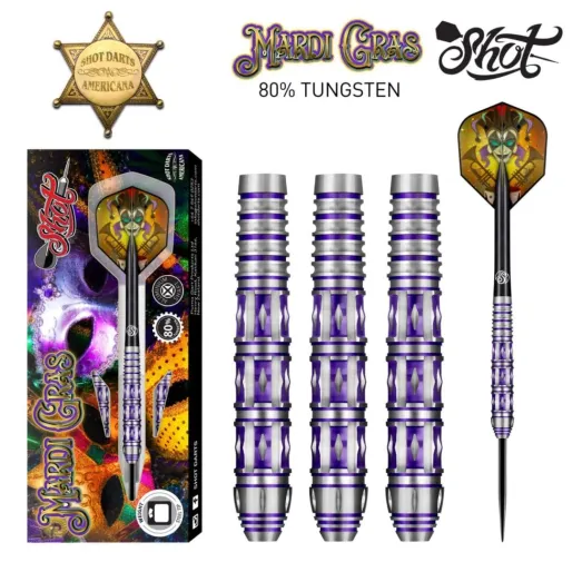 Shot Steel Darts Americana Mardi Gras - 23g