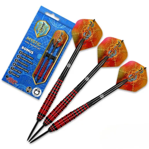 Shot Steel Darts Value Range - Mystic - Red Plated Brass - 25g