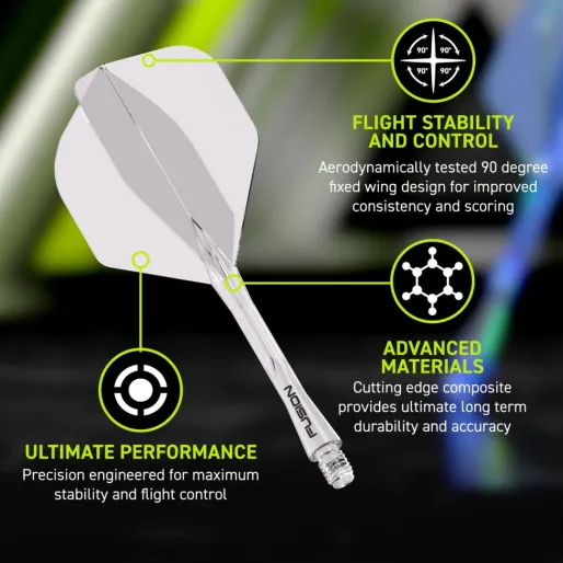 Winmau Flights Fusion - No2 - clear - midi