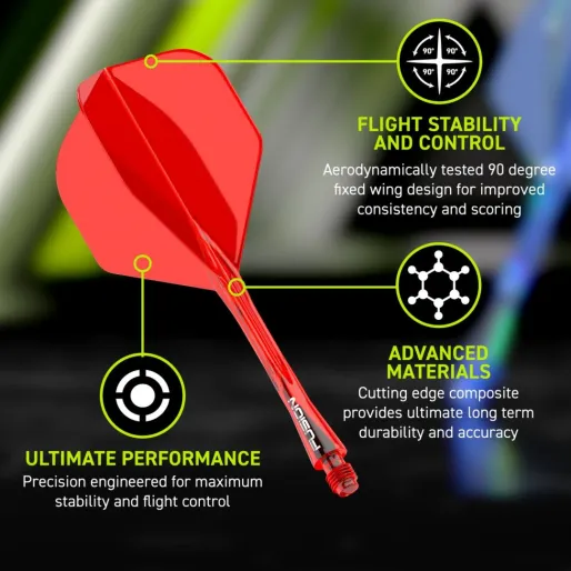 Winmau Flights Fusion - No2 - red - medium