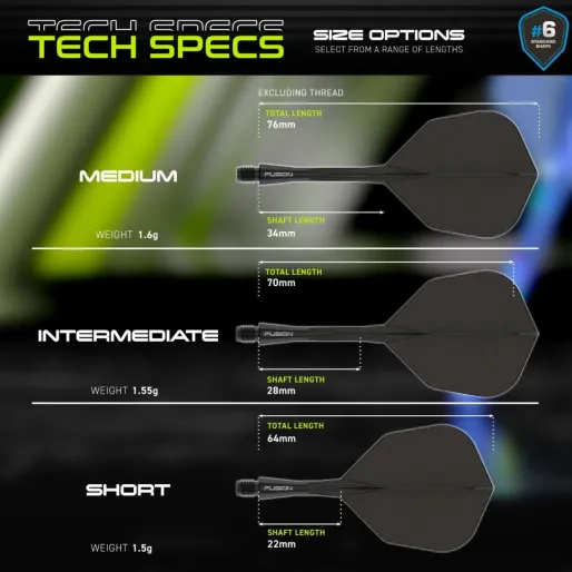 Winmau Flights Fusion - No6 - black - midi