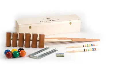 Lucio Londero Krocket Professional 9806/WB - für 6 Spieler - Holzbox