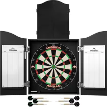 Mission Home Darts Centre - Kabinett mit Dartboard und Darts - Plain Black